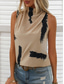 cheap Tank Tops &amp; Camis-Women&#039;s Camisole Tank Top Casual Print Sleeveless Regular Tops High Neck Vacation Daily Khaki Summer