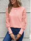 abordables Camiseta lisa-Blusas Elegantes de Encaje Blancas para Mujeres Blusa de Ojal Topos Elegantes de Encaje Botones de Manga Larga Cuello Redondo Ropa Romántica Petit para el Verano Vacaciones Rosadas Caqui Verano