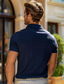 cheap Classic Polo-Men&#039;s 100%Cotton Polo Knit Polo Sweater Casual Sports Turndown Short Sleeve Fashion Comfortable Solid Color Quilted Summer Regular Fit Dark Blue Polo