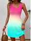 levne Šaty s batikou a gradientem-Dámské mini šaty malé šaty sundress tank šaty letní šaty stylové dovolená prázdniny pláž volný střih ombre barva gradient bez rukávů kulatý výstřih magenta léto