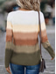 cheap Art&amp;Design tee-Women&#039;s T Shirt Casual Color Block Print Long Sleeve Regular Tops Crew Neck Daily Blue Purple Brown Spring Fall