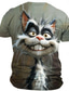 cheap Animal Print T shirts-Men&#039;s Graphic Cat T shirt Short Sleeve T shirt 3D Print Crew Neck Shirt Retro Vintage Casual Street Style Sports Outdoor Holiday Going out Purple Gray Spring &amp; Summer Clothing Apparel S M L XL 2XL 3XL