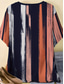 cheap Art&amp;Design tee-Women&#039;s T Shirt Casual Color Block Striped Print Short Sleeve Regular Tops V Neck Daily Weekend Red Summer