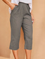 abordables Pantalon droit-Femmes Shorts Capri Pantalon capri Décontracté Quotidien Longueur mollet Uni Poches Latérales Respirabilité Confortable Non Elastique Week-end Noir bleu marine Kaki Gris Été Coupe régulière