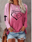 billige Humor og sitater t-skjorte-dame t-skjorte uformelt trykk lange ermer vanlige topper rund hals daglig rosa lilla grå vår høst