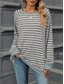 ieftine topuri tunică-Pentru femei Tricou Dungi Modă Modern Casual Manșon Lung Stil Nautic Topuri obișnuite Zilnic Sfârșit de săptămână Gri și Alb Negru Albastru piscină Gri Deschis Toamnă Iarnă