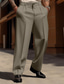 abordables Lâche-Homme Dress Pants works Pantalons Pantalon décontracté Pantalons de Costume Boutons Poche Avant Jambe Droite Uni Confort Affaires Quotidien Fête Mode Chic &amp; Moderne Noir Blanche