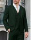 cheap Suits-Dark Green Men&#039;s Wedding Suits Solid Colored 3 Piece Tailored Fit Single Breasted One-button 2024