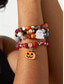 cheap Halloween Accessories-Women&#039;s Colorful Halloween Beaded Bracelet with Pumpkin and Bat Charms for Festive and Party Wear