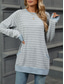 ieftine topuri tunică-Pentru femei Tricou Dungi Modă Modern Casual Manșon Lung Stil Nautic Topuri obișnuite Zilnic Sfârșit de săptămână Gri și Alb Negru Albastru piscină Gri Deschis Toamnă Iarnă