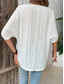 cheap Lace Tops-Women&#039;s Blouse Stylish Modern Hollow Out Half Sleeve Regular Tops V Neck Work Daily White Summer Spring