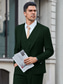 cheap Suits-Dark Green Men&#039;s Wedding Suits Solid Colored 3 Piece Tailored Fit Single Breasted One-button 2024