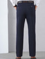 cheap Slim-Men's Trousers Dress Pants Casual Pants Pocket Elastic Waist Straight Leg Plain Stretch Business Office Wedding Stylish Formal Royal Blue Khaki High Waist Micro-elastic