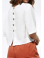 cheap Shirts-Women&#039;s Shirt Linen-Inspired Shirts Button Up 3/4 Length Sleeve Crew Neck White Summer Spring Fall