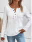 cheap Women&#039;s Blouses &amp; Shirts-Women&#039;s Tunic Elegant Casual Lace Long Sleeve Regular Tops Daily Black White Beige Spring Fall