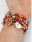 cheap Halloween Accessories-Women&#039;s Colorful Halloween Beaded Bracelet with Pumpkin and Bat Charms for Festive and Party Wear