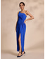 cheap Party Dress-Blue Wedding Party/Wedding Guest Solid Twist Sleeveless Hem Maxi Dress dress to impress 2024