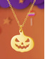cheap Halloween Accessories-Halloween-Themed Stainless Steel Pendant Necklaces for Women, Featuring Pumpkin and Ghost Charms, Perfect for Costume Parties and Festive Occasions