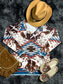 cheap Boho tee-Women&#039;s T Shirt Vintage Ethnic Print Long Sleeve Regular Tops V Neck Vacation Weekend Blue Spring Fall
