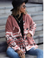 economico Blazer e Completi-Per donna Cappotto invernale Giacca in pile Athleisure Per eventi Da tutti i giorni Autunno Inverno Standard Cappotto Morbido Moda Informale Giacca Manica lunga Fantasia geometrica Stampa Rosso