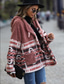 economico Blazer e Completi-Per donna Cappotto invernale Giacca in pile Athleisure Per eventi Da tutti i giorni Autunno Inverno Standard Cappotto Morbido Moda Informale Giacca Manica lunga Fantasia geometrica Stampa Rosso