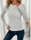 cheap Plain tee-Women&#039;s T Shirt Casual Mesh Long Sleeve Regular Tops Crew Neck Daily Black Green Khaki Light Grey Spring Fall