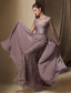 abordables Longueur du plancher-Sirène Trompette Traîne Balayage Robe d'invité de mariage Robe de Cérémonie Robe de soirée Robe de Mère de Mariée  manche longue Bijoux Élégant robe demoiselle d honneur Soirée Formelle Satin