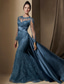 abordables Longueur du plancher-Sirène Trompette Traîne Balayage Robe d'invité de mariage Robe de Cérémonie Robe de soirée Robe de Mère de Mariée  manche longue Bijoux Élégant robe demoiselle d honneur Soirée Formelle Satin