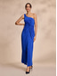 cheap Party Dress-Blue Wedding Party/Wedding Guest Solid Twist Sleeveless Hem Maxi Dress dress to impress 2024