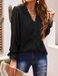 cheap Women&#039;s Blouses &amp; Shirts-Women&#039;s Blouse Daily Stylish Modern Long Sleeve Black Spring Fall