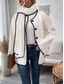 voordelige Vesten en bovenkleding-Dames Blouse Effen Kleur Stijlvol Modern Lange mouw Col Normale tops Werk Dagelijks Lapwerk Knop Wit Lente Herfst Winter
