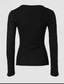 economico Top in Pizzo-camicetta da donna elegante moderna pizzo manica lunga top regolare scollo a V lavoro quotidiano nero bianco rosso grigio chiaro primavera autunno