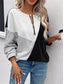 cheap Stripe&amp;Geometric Tops-Women&#039;s Quarter Zipper Sweater Geometric Street Dailywear Print Casual Crew Neck Long Sleeve Micro-elastic Fall Winter Comfrt Breathable Soft Fabric