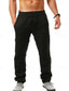 abordables Pantalones de lino-Hombre Pantalones de lino Pantalones Pantalones de verano Pantalones de playa Correa Plano Comodidad Transpirable Longitud total Yoga Casual Fin de semana Ropa de calle Delgado Negro Blanco