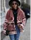 economico Blazer e Completi-Per donna Cappotto invernale Giacca in pile Athleisure Per eventi Da tutti i giorni Autunno Inverno Standard Cappotto Morbido Moda Informale Giacca Manica lunga Fantasia geometrica Stampa Rosso