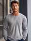 cheap Men&#039;s Casual T-shirts-Men&#039;s 100% Cotton T-Shirt Solid Color Crew Neck Normal Outdoor Gift Long Sleeve Button Crewneck Clothing Apparel Daily Sports &amp; Outdoors