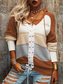 cheap Sweaters &amp; Cardigans-Women&#039;s Sweater Casual Sweater Casual Soft Color Block Crew Neck Lace up Hooded Long Sleeve Regular Tops Knit Outdoor Daily Weekend Black Pink Fall Winter