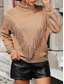 cheap Pullovers &amp; Tops-Women&#039;s Sweater Pullover Sweater Jumper Casual Sweater V Neck Ribbed Knit Tassel Knitted Fall Winter Outdoor Daily Weekend Casual Soft Long Sleeve Solid Color Blue Khaki