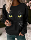 cheap Graphic shop Sweatshirts &amp; Hoodies-Women&#039;s Hoodie Sweatshirt Cat Street Dailywear Print Fashion Casual Crew Neck Long Sleeve Micro-elastic Fall Winter Comfrt Breathable Soft Fabric