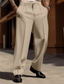 abordables Lâche-Homme Dress Pants works Pantalons Pantalon décontracté Pantalons de Costume Boutons Poche Avant Jambe Droite Uni Confort Affaires Quotidien Fête Mode Chic &amp; Moderne Noir Blanche