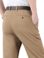 cheap Slim-Men's Trousers Dress Pants Casual Pants Pocket Elastic Waist Straight Leg Plain Stretch Business Office Wedding Stylish Formal Royal Blue Khaki High Waist Micro-elastic