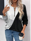 cheap Stripe&amp;Geometric Tops-Women&#039;s Quarter Zipper Sweater Geometric Street Dailywear Print Casual Crew Neck Long Sleeve Micro-elastic Fall Winter Comfrt Breathable Soft Fabric