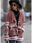 economico Blazer e Completi-Per donna Cappotto invernale Giacca in pile Athleisure Per eventi Da tutti i giorni Autunno Inverno Standard Cappotto Morbido Moda Informale Giacca Manica lunga Fantasia geometrica Stampa Rosso