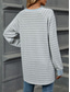 ieftine topuri tunică-Pentru femei Tricou Dungi Modă Modern Casual Manșon Lung Stil Nautic Topuri obișnuite Zilnic Sfârșit de săptămână Gri și Alb Negru Albastru piscină Gri Deschis Toamnă Iarnă