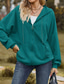 cheap Textured Hoodies &amp; Sweatshirts-Women&#039;s Zip Up Hoodie Sweatshirt Modern Plain Dailywear Sports Hooded Zipper Pocket Loose Fit Long Sleeve White Red Blue Green Fall Winter