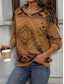 billiga Boho-toppar-dam sweatshirt tribal street dailywear tryck vintage etnisk casual crew neck långärmad mikroelastisk höst vinter comfrt andas mjukt tyg