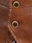 cheap Men&#039;s Vest-Men&#039;s Vest Gilet Leather Vest Daily Date Vacation Fashion Casual Spring &amp;  Fall Button Pocket Polyester Comfortable Plain Single Breasted One-button V Neck Regular Fit Black Brown Vest