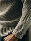 billige genser for menn-Herre Pullover genser Strikket genser Riflet Heklet Strikke Normal Strikket عادي Crew-hals Mote Grunnleggende Dagligdagstøy Stevnemøte Klær Høst vinter Svart Hvit S M L