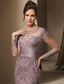 abordables Longueur du plancher-Sirène Trompette Traîne Balayage Robe d'invité de mariage Robe de Cérémonie Robe de soirée Robe de Mère de Mariée  manche longue Bijoux Élégant robe demoiselle d honneur Soirée Formelle Satin