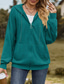 cheap Textured Hoodies &amp; Sweatshirts-Women&#039;s Zip Up Hoodie Sweatshirt Modern Plain Dailywear Sports Hooded Zipper Pocket Loose Fit Long Sleeve White Red Blue Green Fall Winter